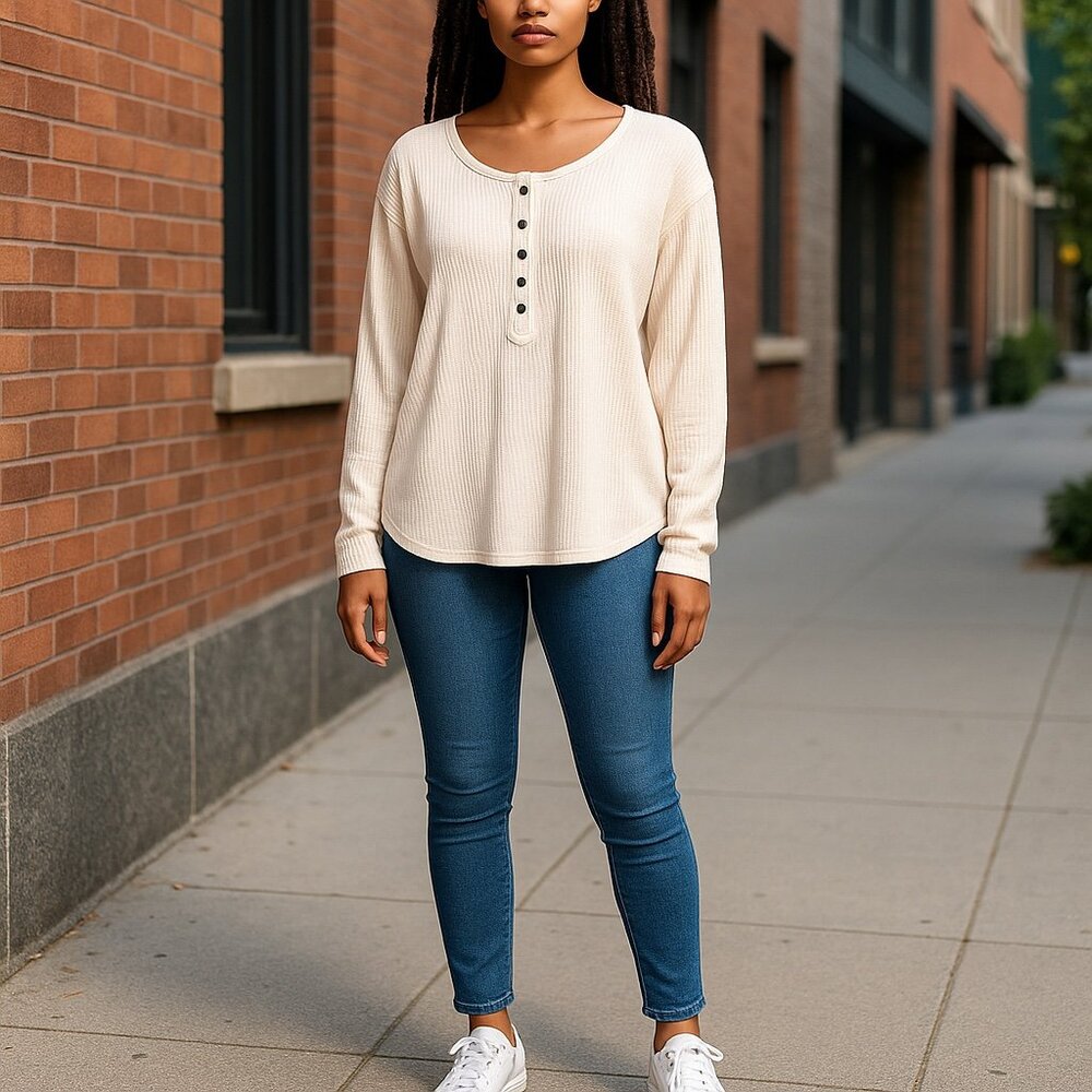 POL Thermal Waffle-Knit Long Sleeve - Small (NWOT)